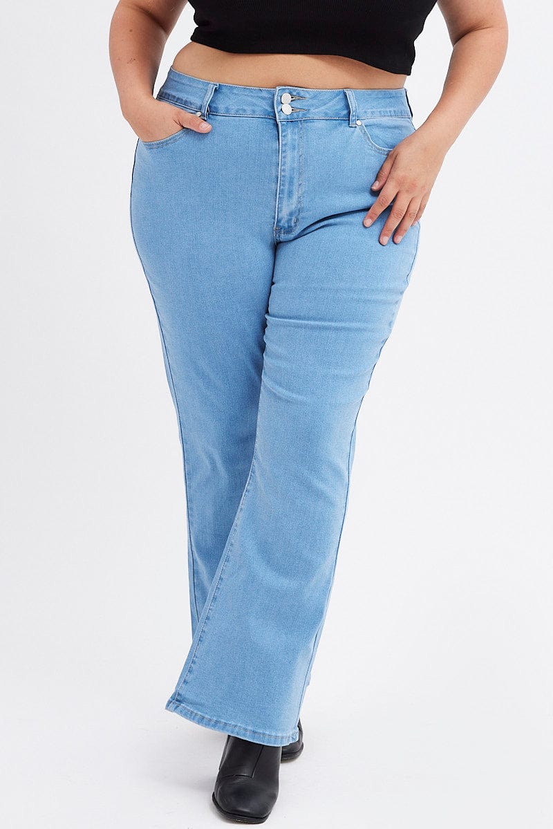 Denim Flare Denim Jeans Mid rise for YouandAll Fashion
