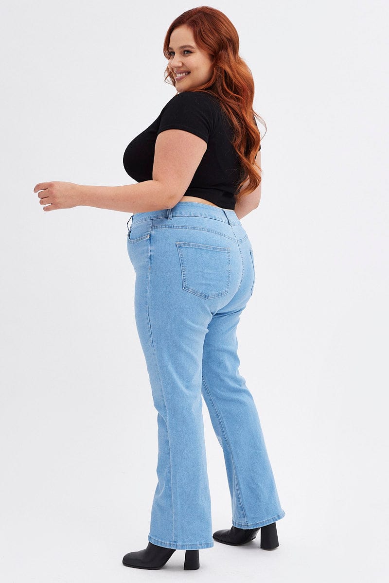 Denim Flare Denim Jeans Mid rise for YouandAll Fashion