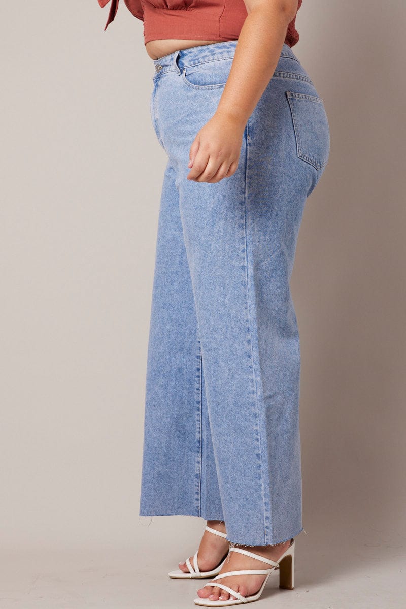 Denim Wide Leg Jeans Mid Rise for YouandAll Fashion