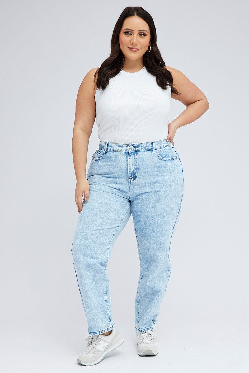 Denim Mom Jeans High Rise You All - Main Image