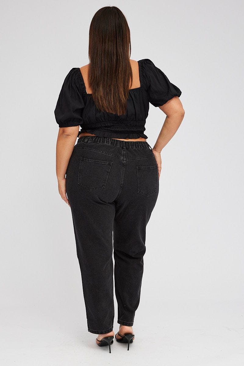 Black Mom Jeans High Rise for YouandAll Fashion