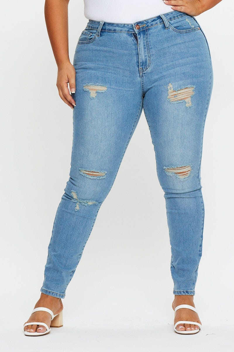 Ripped Jeans, Denim, Plus Size