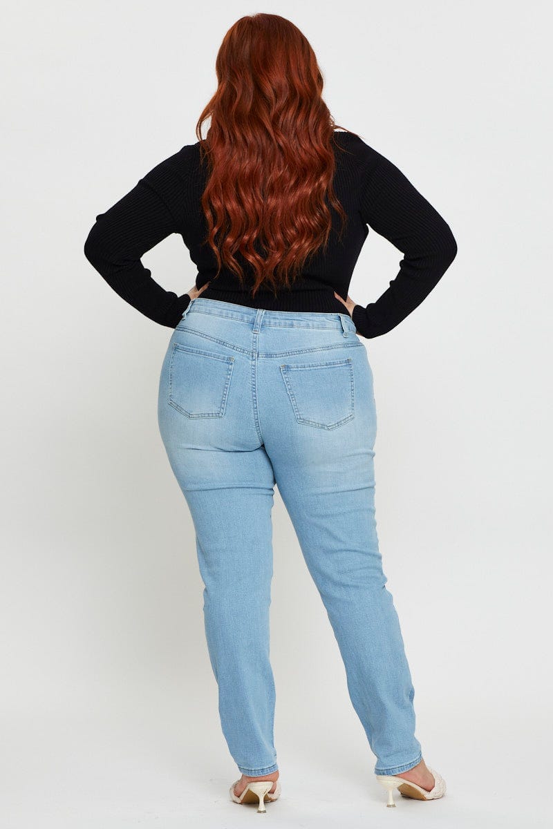 Blue Denim Jeggings High Rise Skinny For Women By You And All