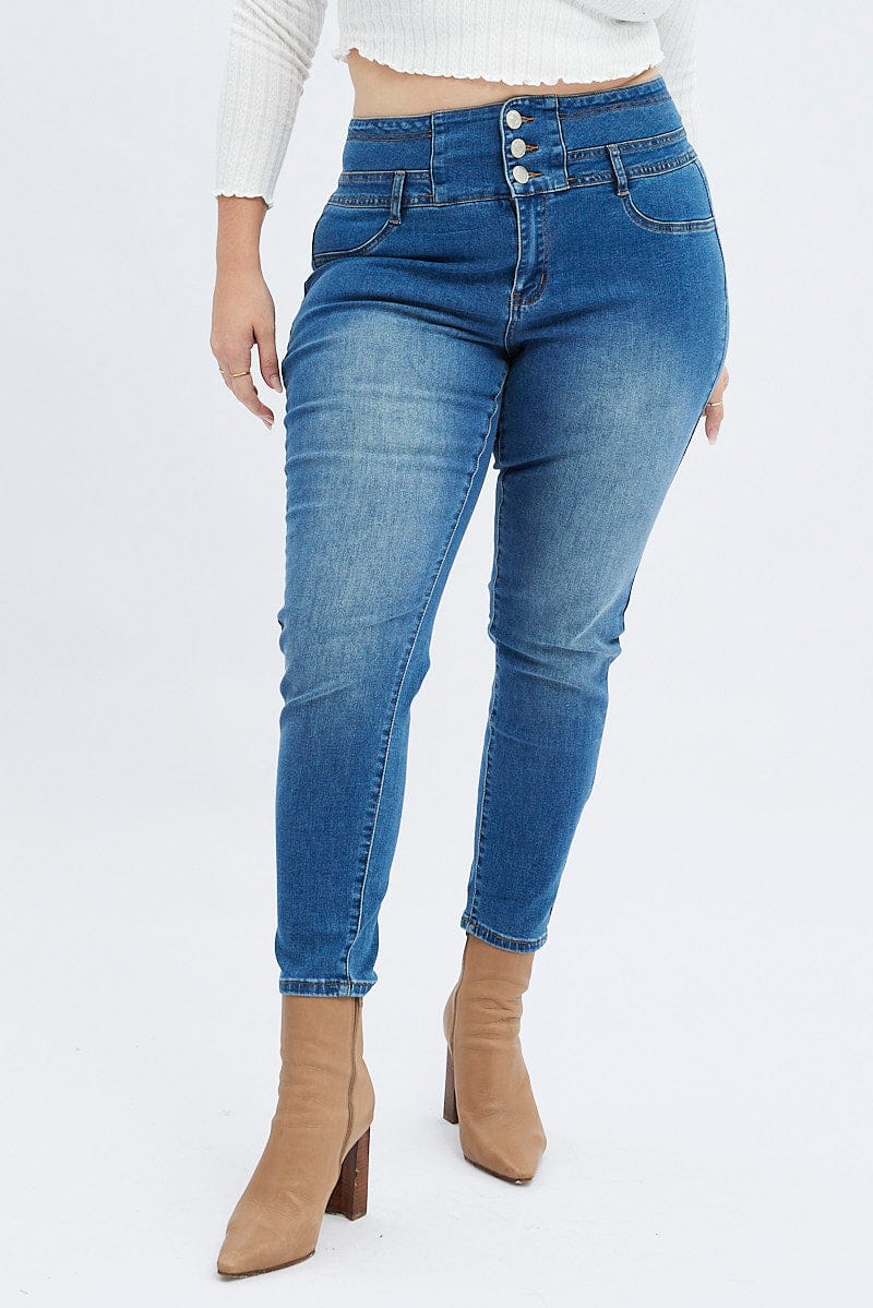 Denim Skinny Denim Jeans High rise for YouandAll Fashion