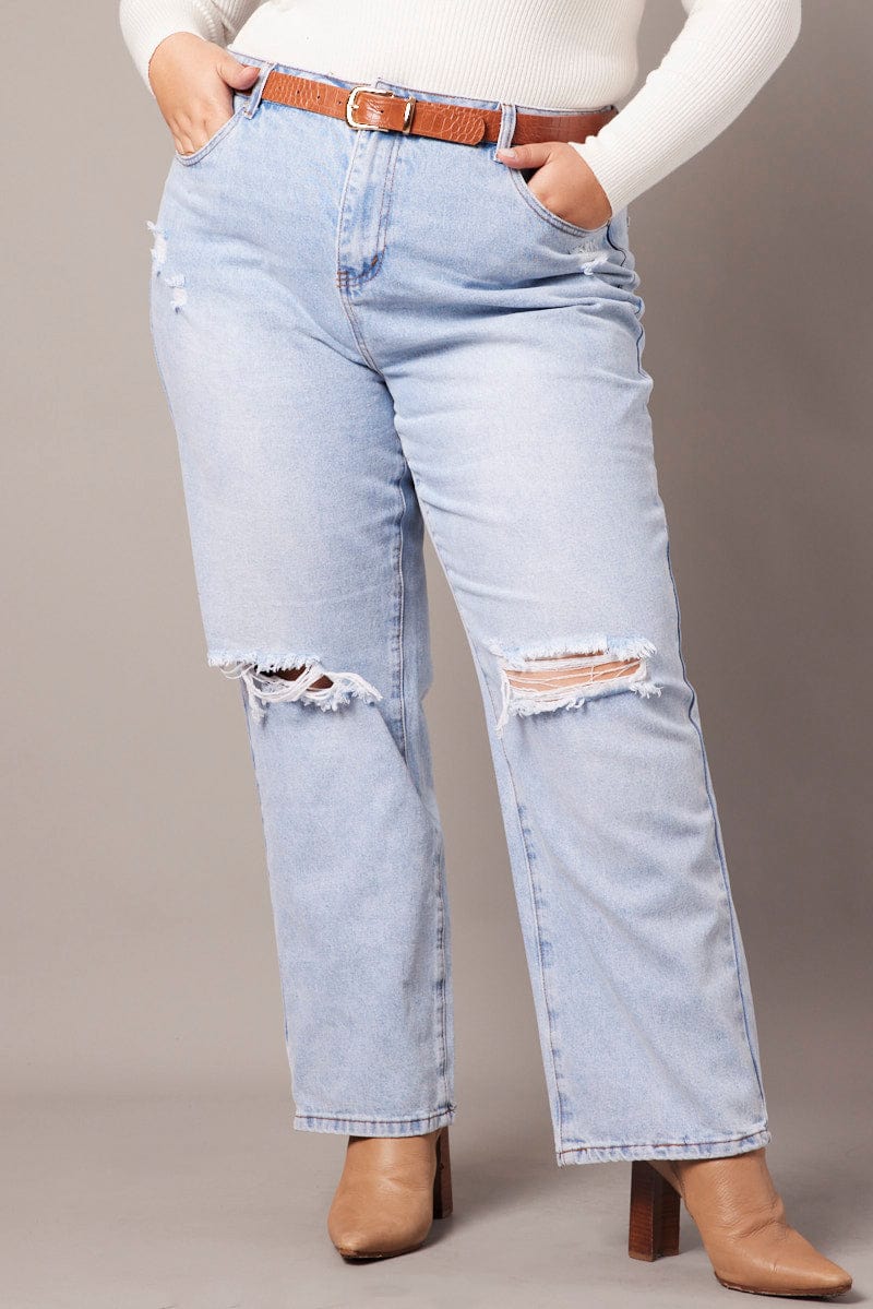 Denim Baggy Jeans High Rise for YouandAll Fashion