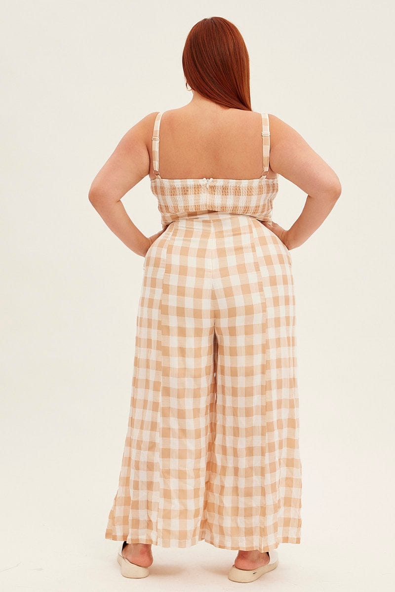 Check Sleeveless Check Jumpsuit for YouandAll Fashion