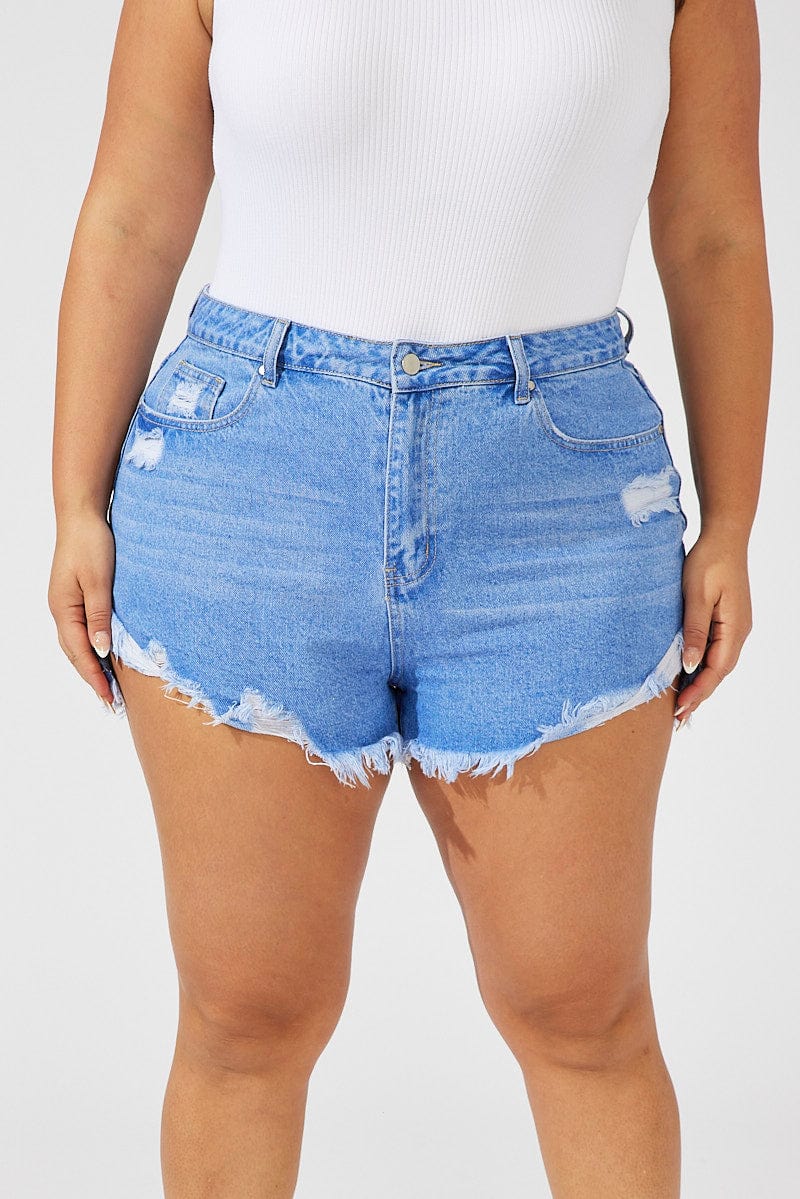 Denim Relaxed Denim Shorts High Rise for YouandAll Fashion