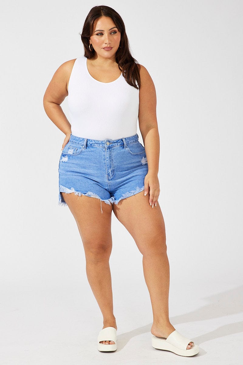 Denim Relaxed Denim Shorts High Rise for YouandAll Fashion