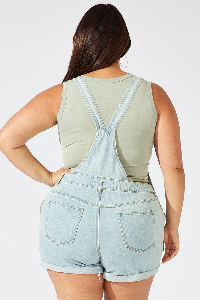Denim Overall Shorts Distress for YouandAll Fashion