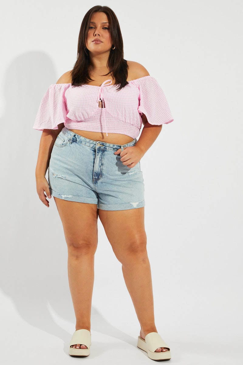 Denim Relaxed Shorts Mid Rise for YouandAll Fashion