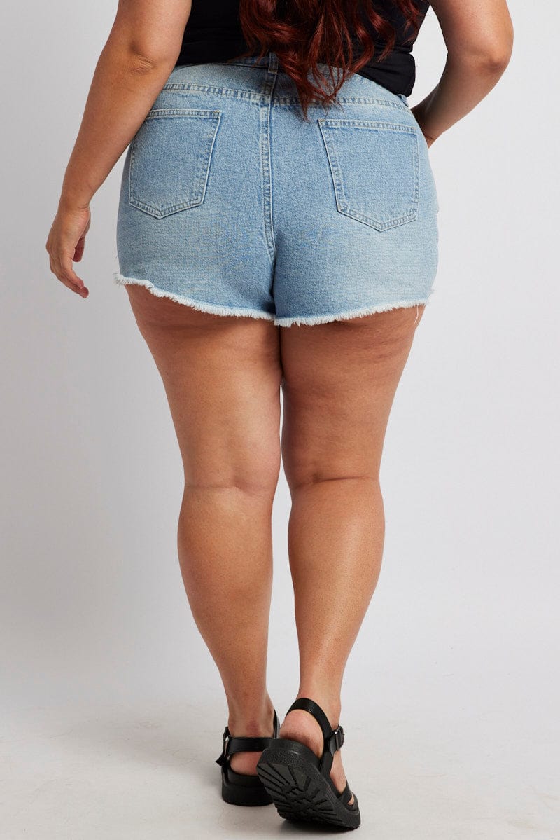 Denim Relaxed Shorts High Rise for YouandAll Fashion