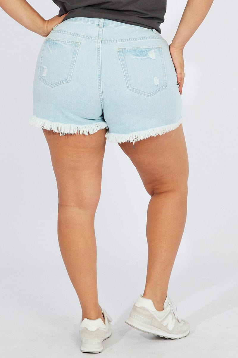 Denim Relaxed Shorts High Rise for YouandAll Fashion