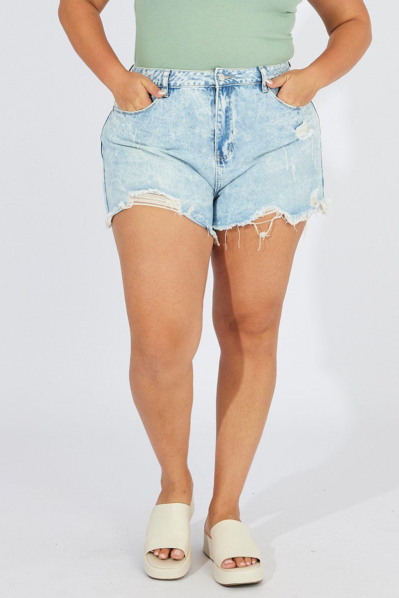 Denim Relaxed Denim Shorts High Rise for YouandAll Fashion