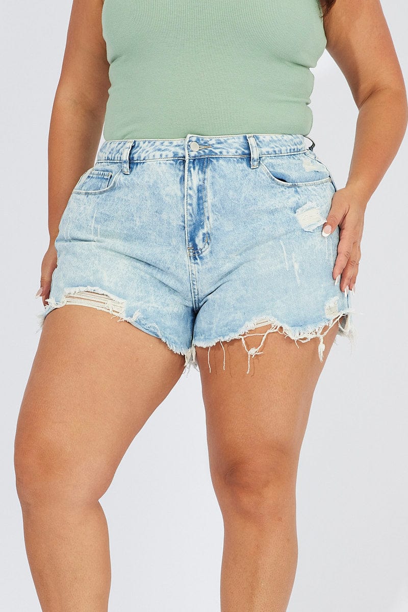 Denim Relaxed Denim Shorts High Rise for YouandAll Fashion