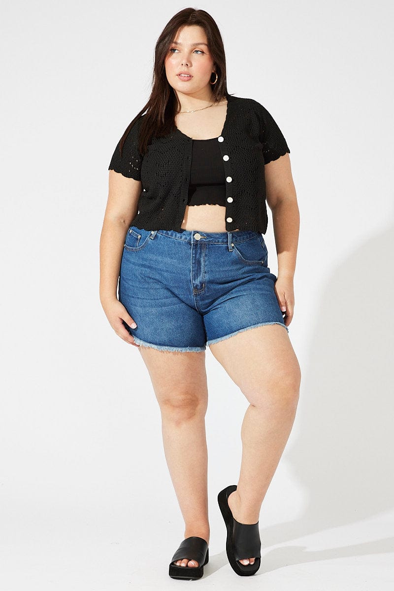 Denim Relaxed Shorts Mid Rise for YouandAll Fashion