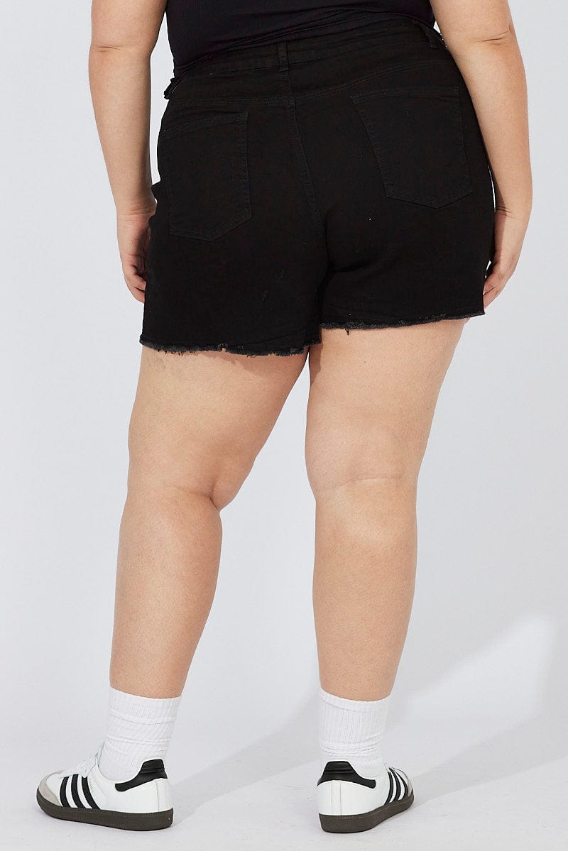 Black Skinny Shorts High Rise for YouandAll Fashion