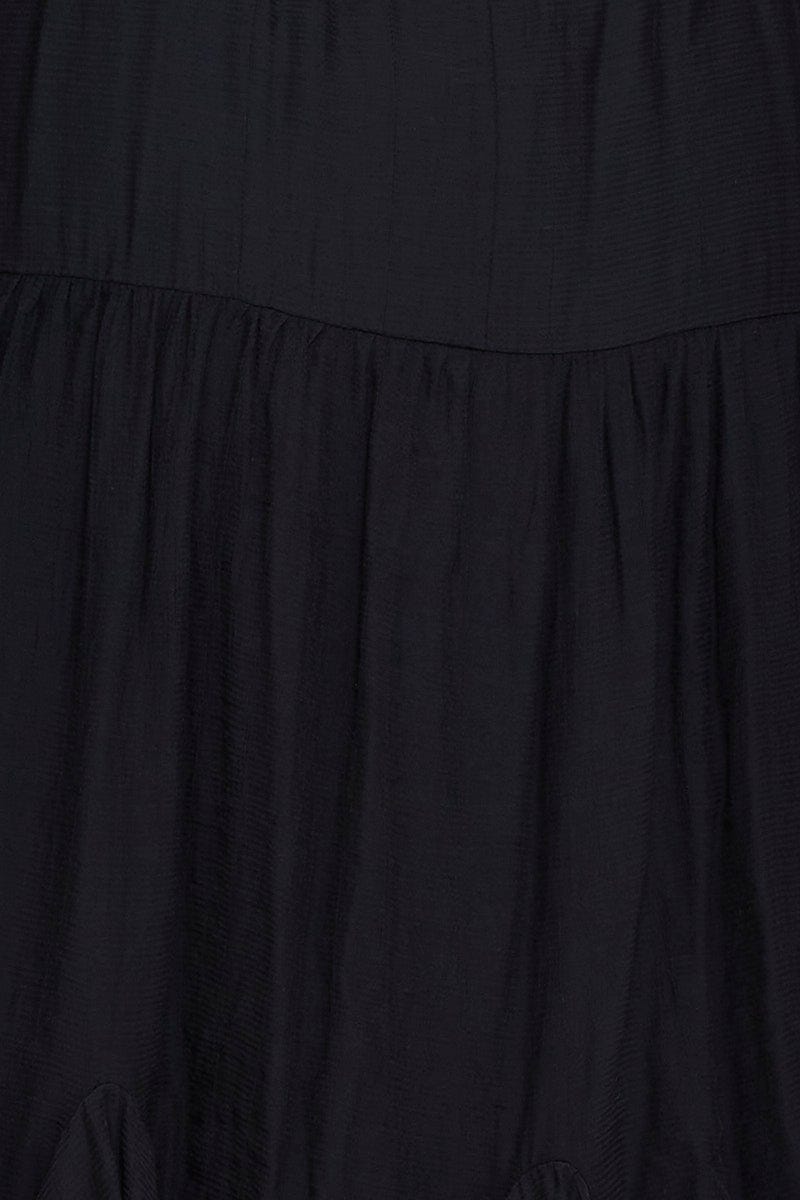 Black Skater Dress Halter Sleeveless Ruffle Hem For Women By You And All