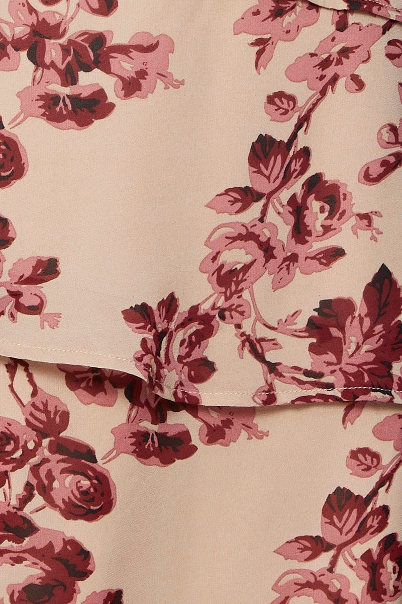 Floral Prt Skater Dress Round Neck Short Sleeve For Women By You And All