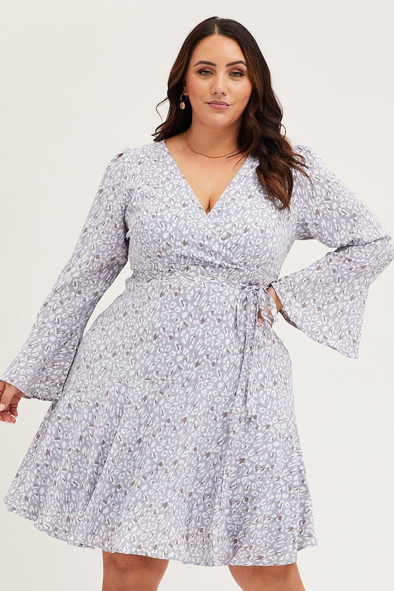 Plus Size Animal Print Skater Dress V-Neck Long Sleeve | You + All | Shop Online | You & All Plus Size Animal Print Skater Dress V-Neck Long Sleeve | You + All | Shop Online | You & All