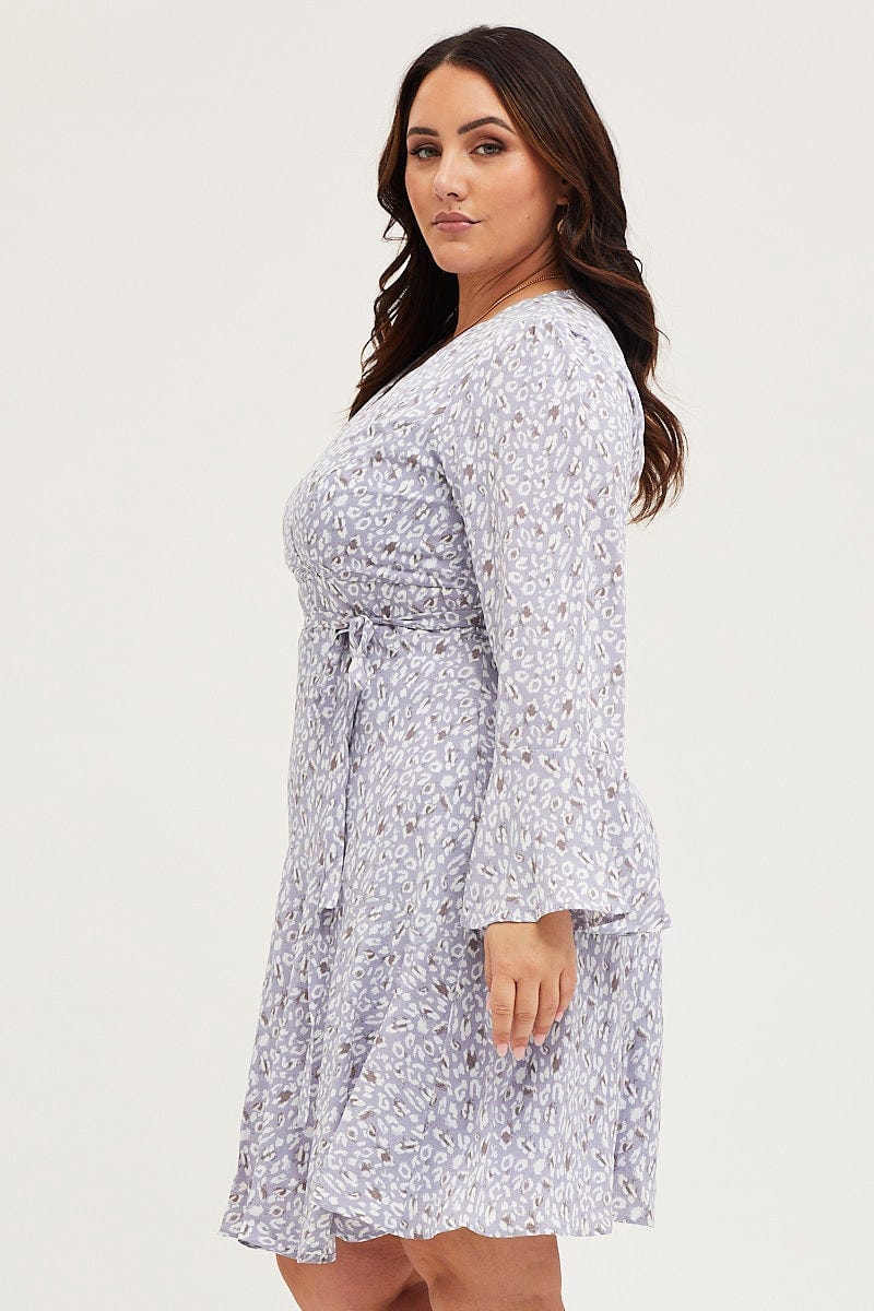 grey skater dress long sleeve Skater Dress With Long Sleeves, Light Grey Mottled, Elegant Summer Dress Made of Eco-jersey