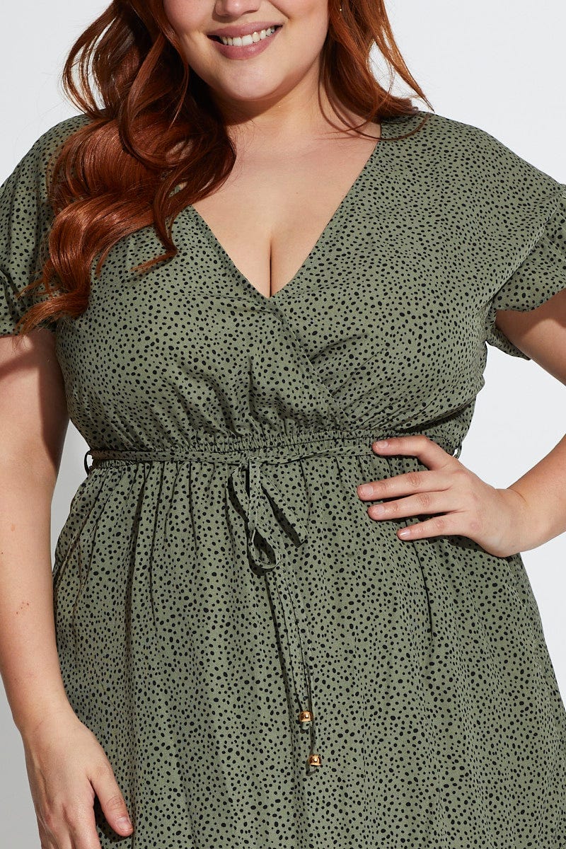Plus Size Geo Print Skater Dress V-Neck Short Sleeve | You + All | Shop Online | You & All Plus Size Geo Print Skater Dress V-Neck Short Sleeve | You + All | Shop Online | You & All