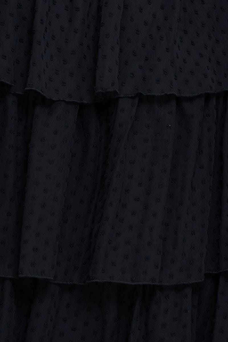 Black Midi Dress One Shoulder Sleeveless
