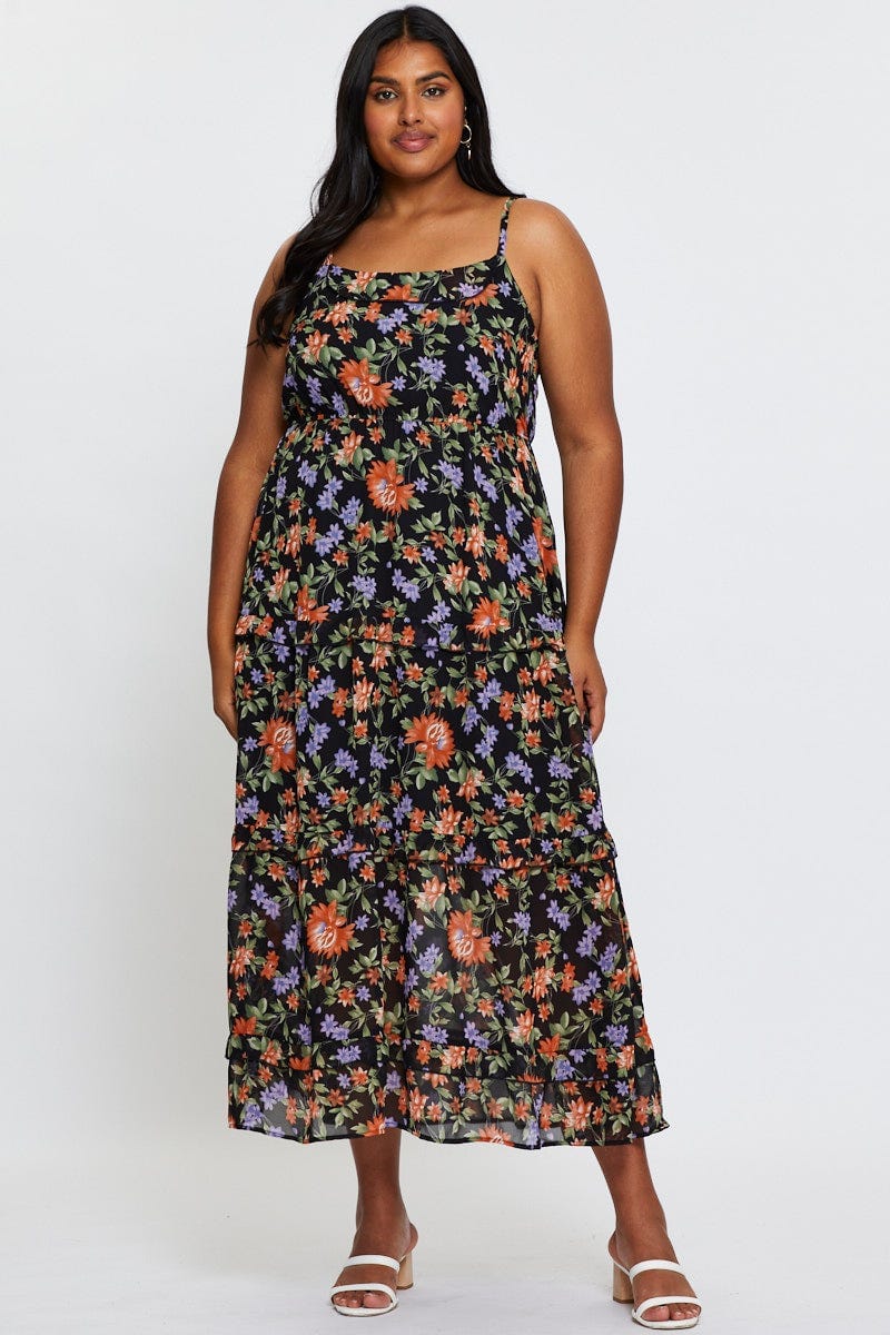 Floral Prt Maxi Dress Square Neck Sleeveless For Women By You And All