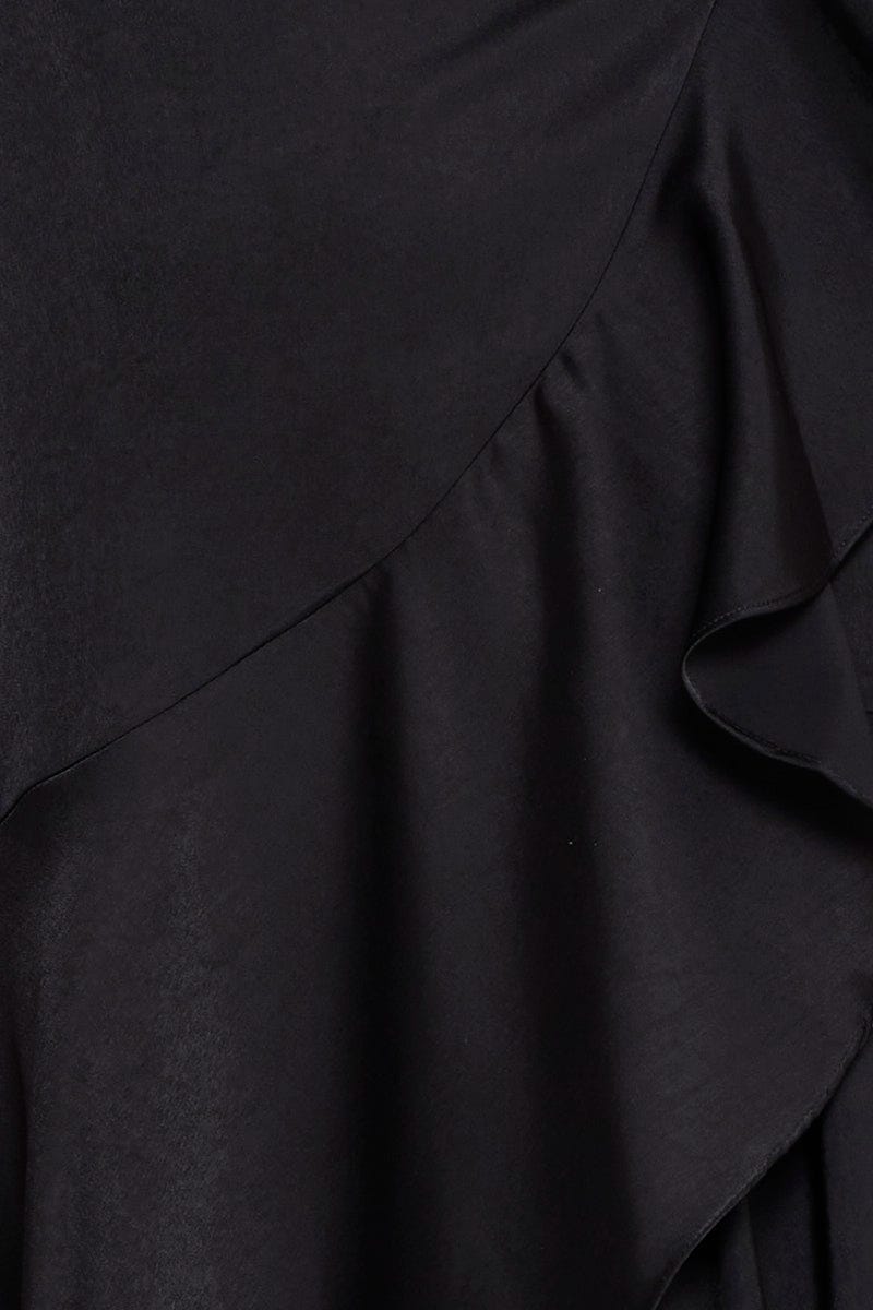 Black V-Neck Sleeveless Ruffle Hem Midi Dress For Women By You And All