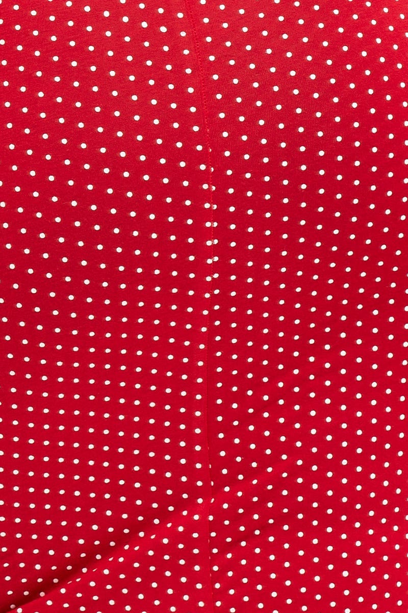 Plus Size Polka Dot Short Puff Sleeve Red Spot Bodycon Dress | You + All | Shop Online | You & All Plus Size Polka Dot Short Puff Sleeve Red Spot Bodycon Dress | You + All | Shop Online | You & All