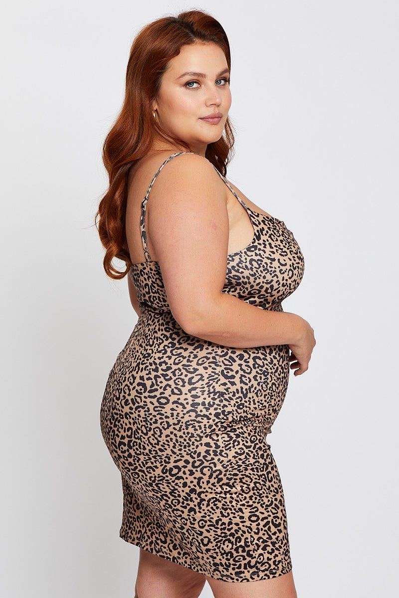 Plus size outlet leopard bodycon dress