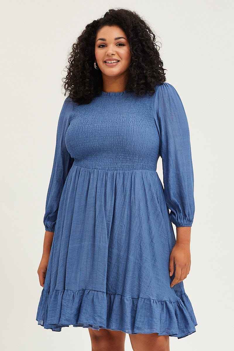 plus size denim skater dress Final Sale Plus Size Spaghetti Strap Flare Dress in Denim