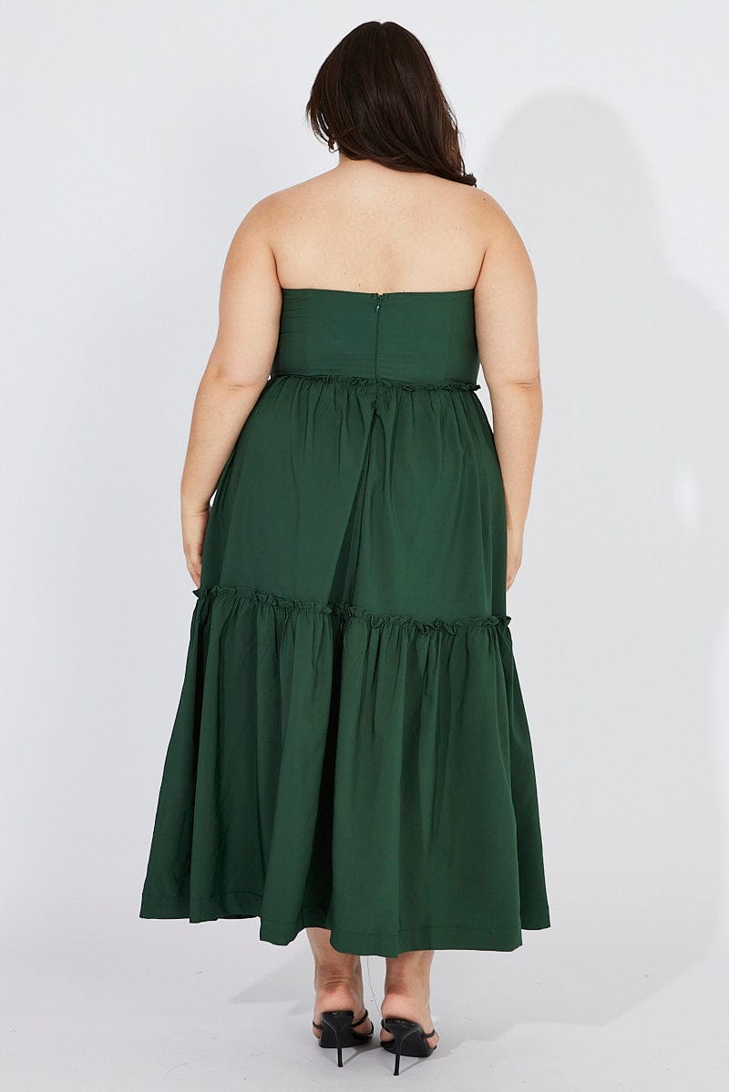 Green U Front Maxi Halter Dress for YouandAll Fashion