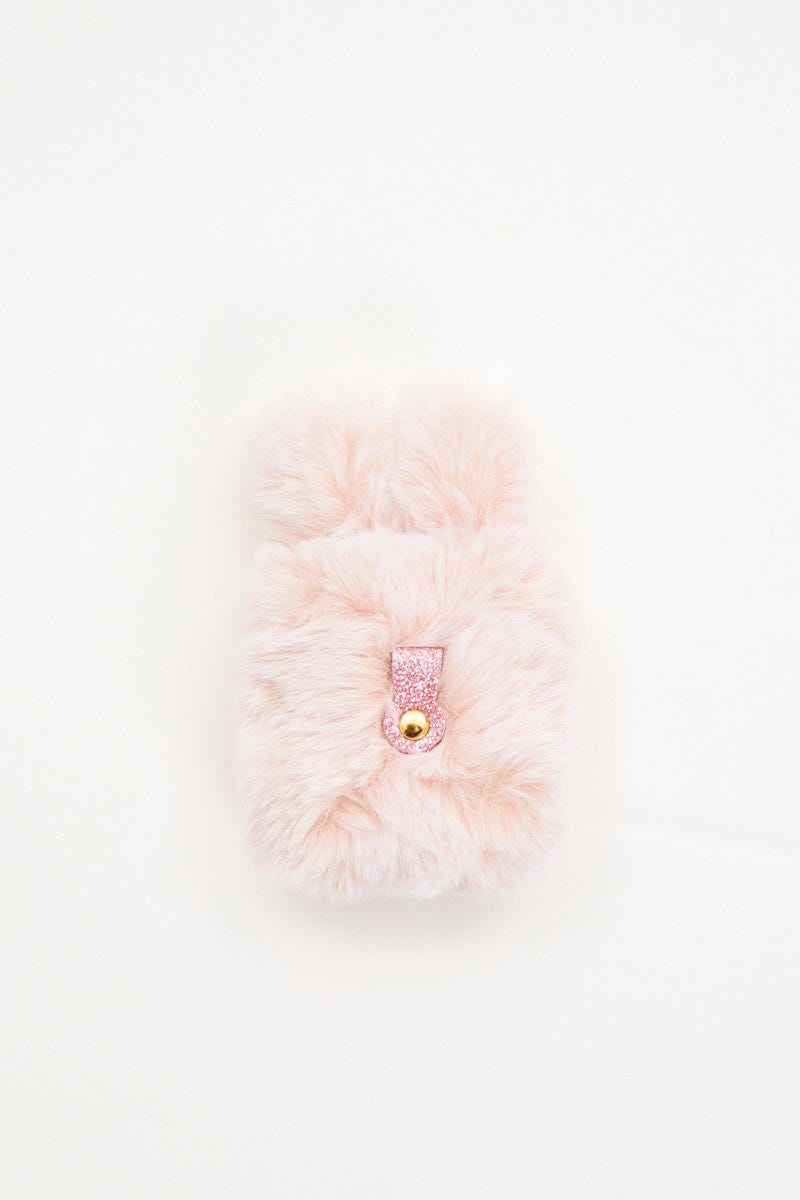 Pink Plus Faux Fur Bunny Air Pod Case With Ears For Women By You And All