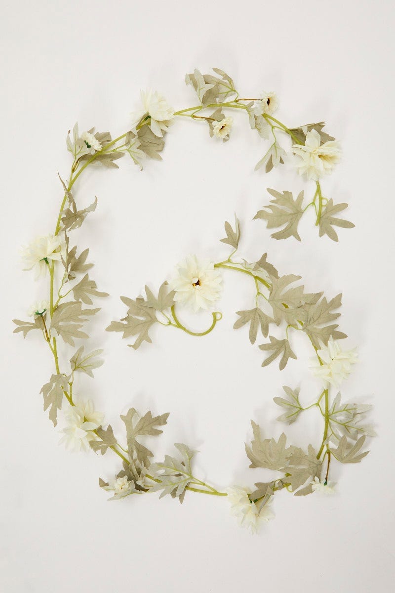 White Flower And Leaf Garland For Women By You And All