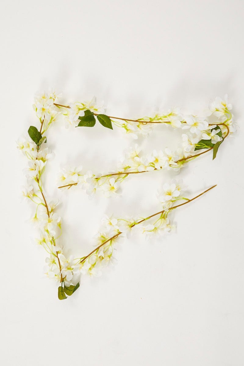 White Flower And Leaf Garland For Women By You And All