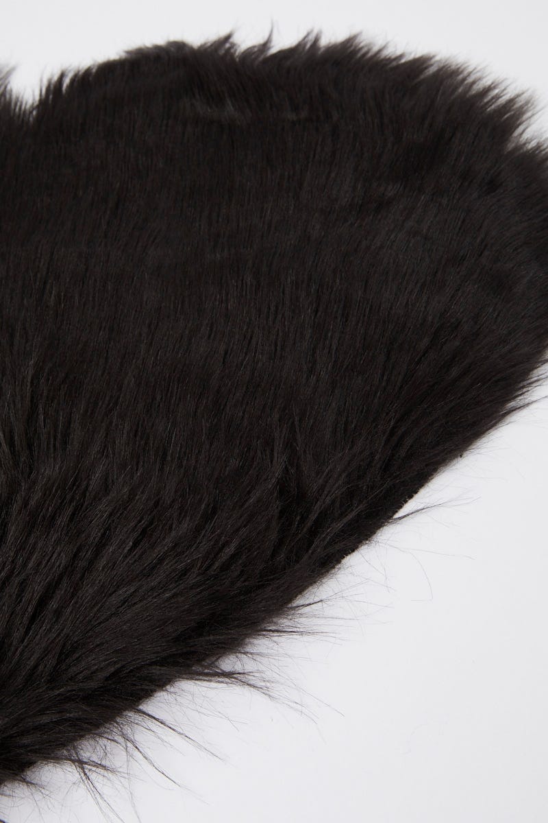 Black Fur Heart Rug for Women by You and All