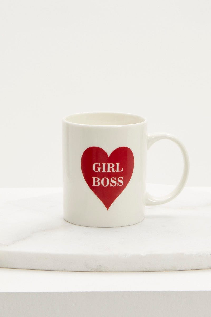 White Plus Girl Boss Slogan Mug For Women By You And All