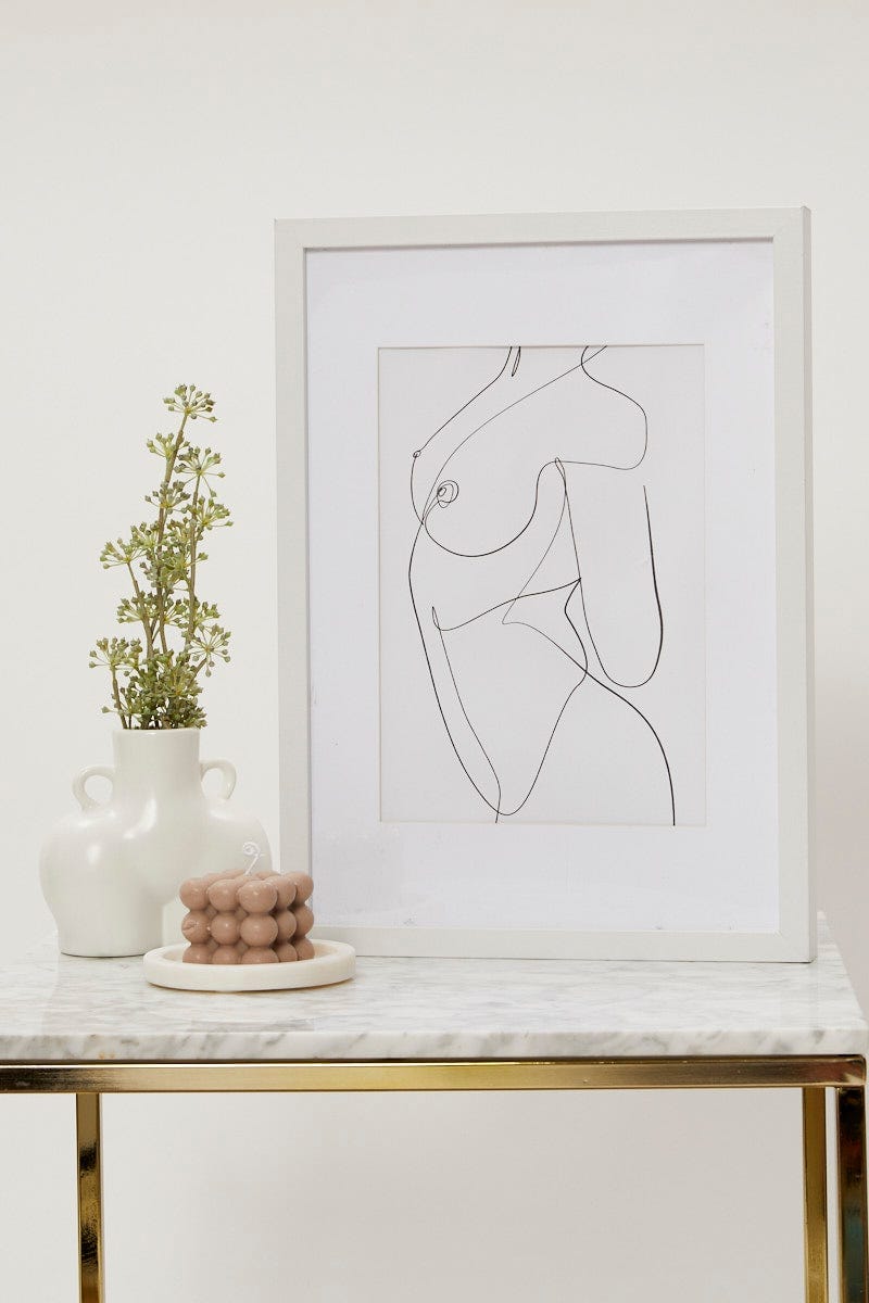 Print Female Figure Line Drawing Poster Print 30 X 40 Cm For Women By You And All