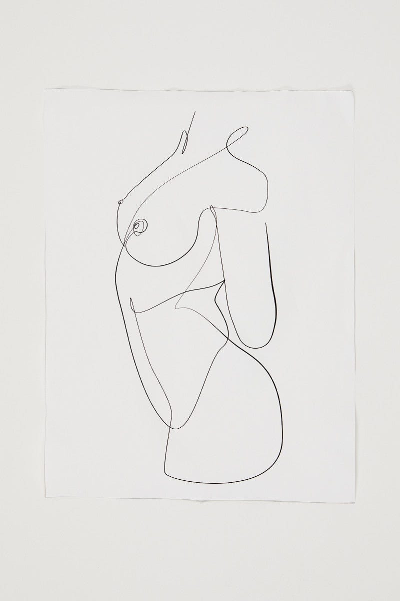 Print Female Figure Line Drawing Poster Print 30 X 40 Cm For Women By You And All