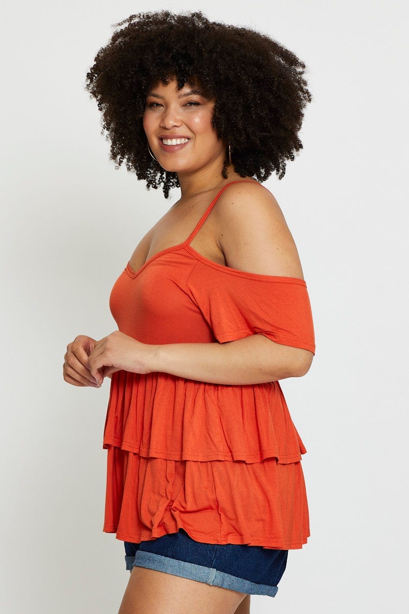 Ruby Rd Cold Shoulder Plus Size Red Cold Shoulder T-Shirt Short Sleeve Cotton |You + All ...