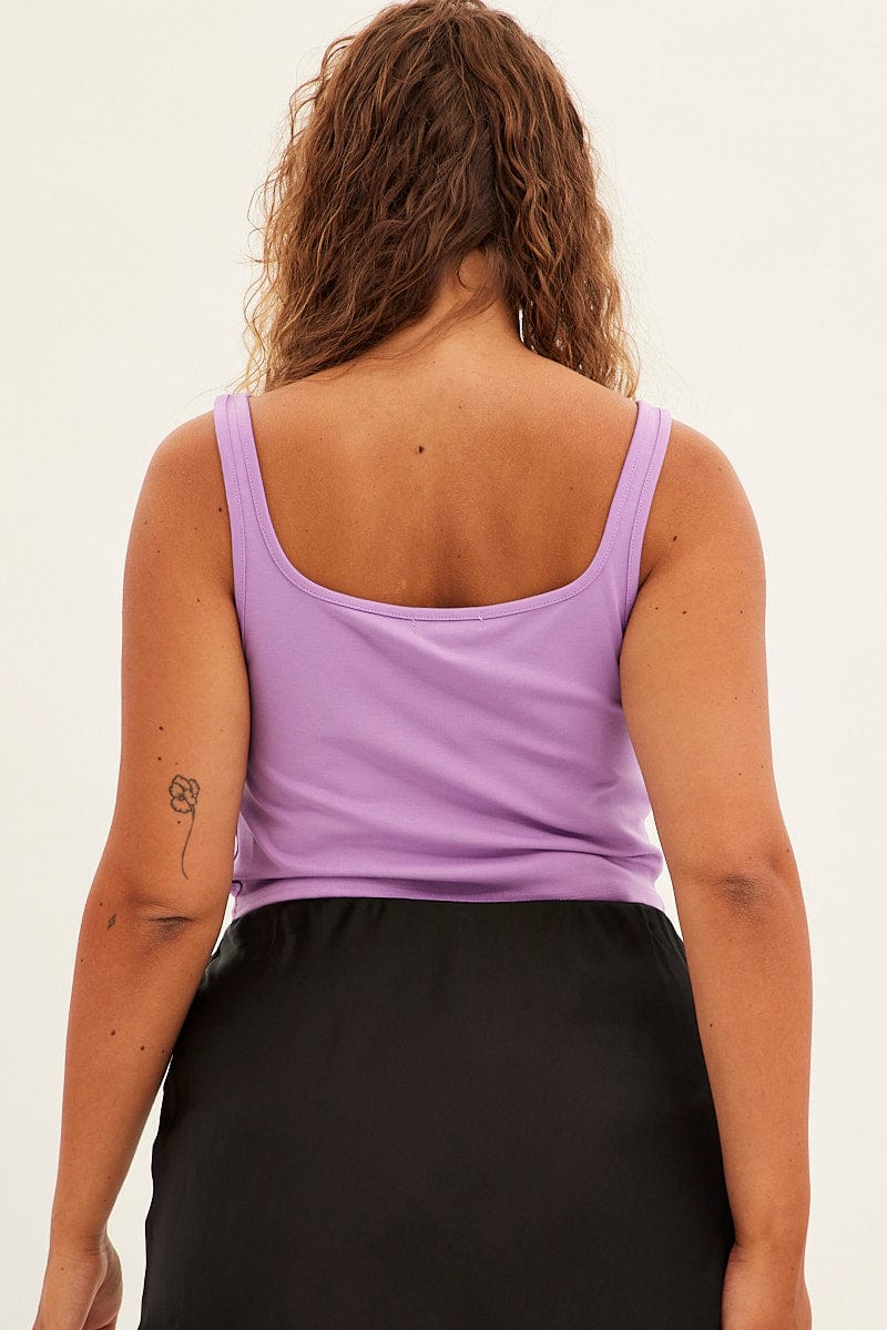 Purple Corset Top Ponte Sleeveless for YouandAll Fashion