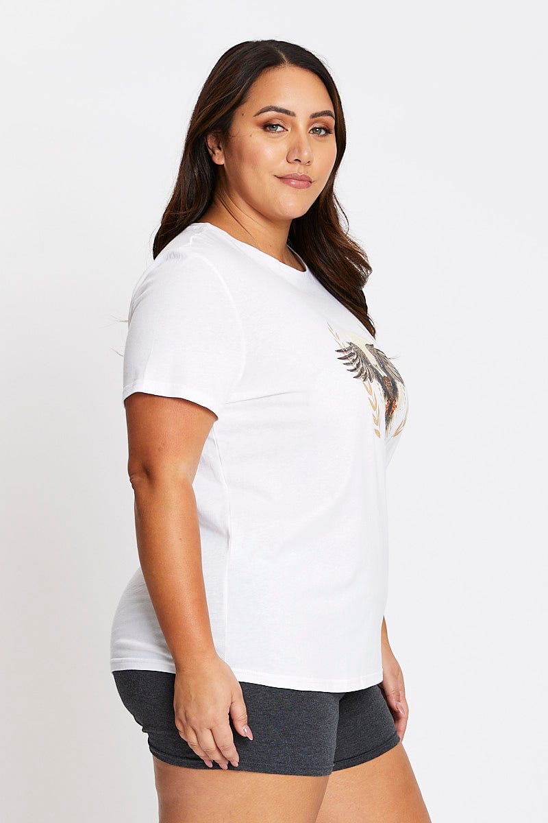 White Short Sleeve Tour T-Shirt For Women By You And All