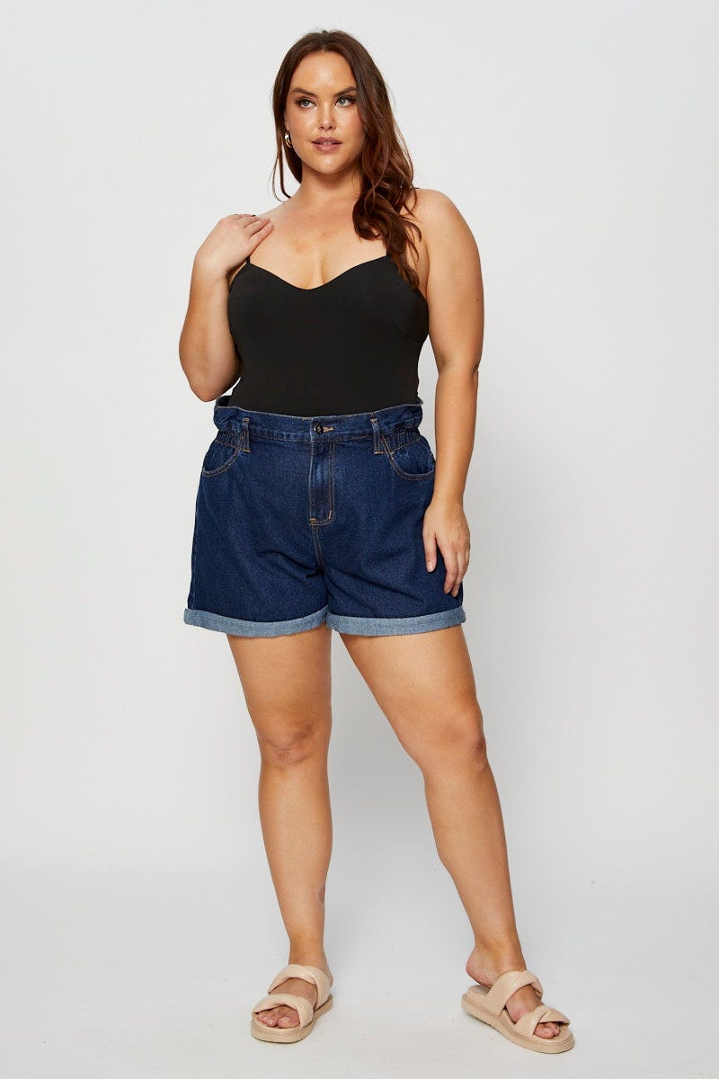 Black Singlet Top V-Neck Jersey For Women By You And All