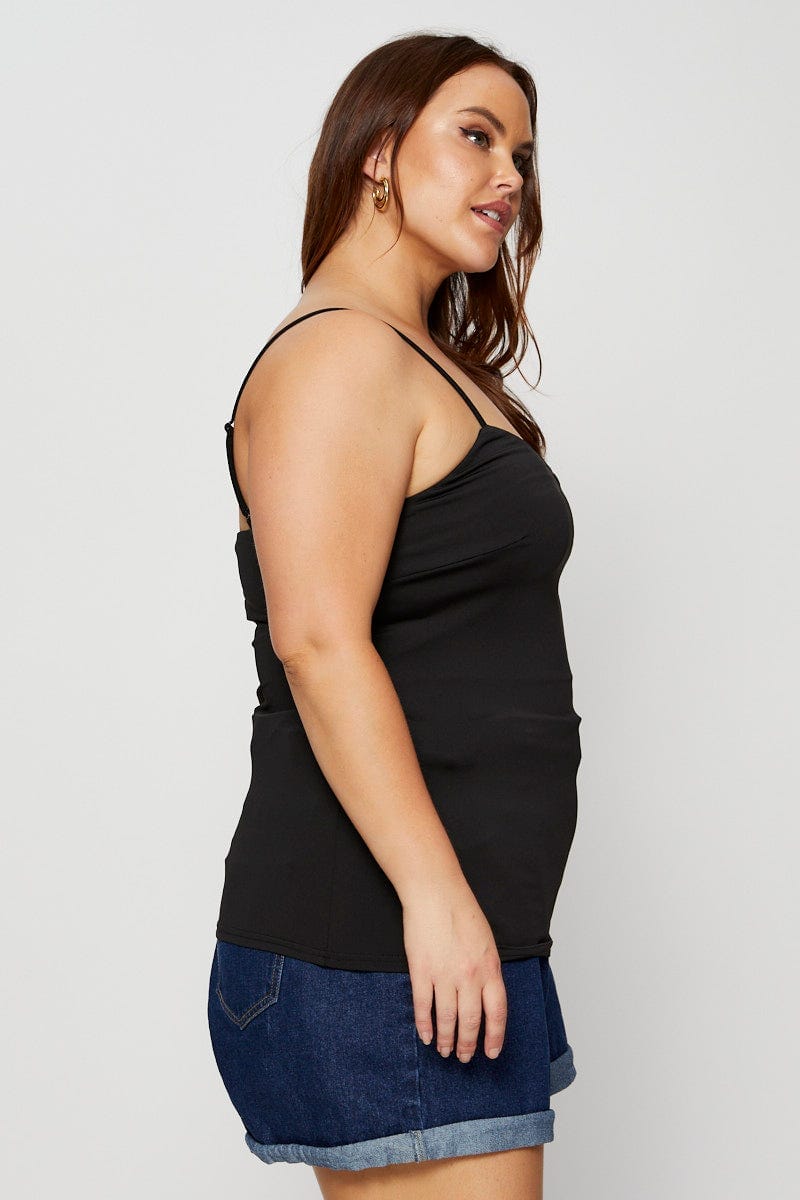Black Singlet Top V-Neck Jersey For Women By You And All