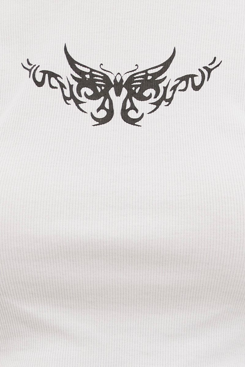 White Baby T-Shirt Raglan Tattoo Contrast for YouandAll Fashion