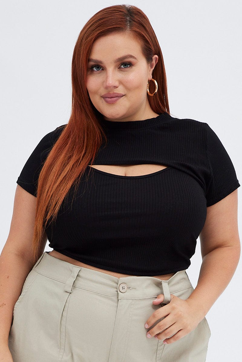 Black Shrug Top Two Piece Rib Jersey for YouandAll Fashion