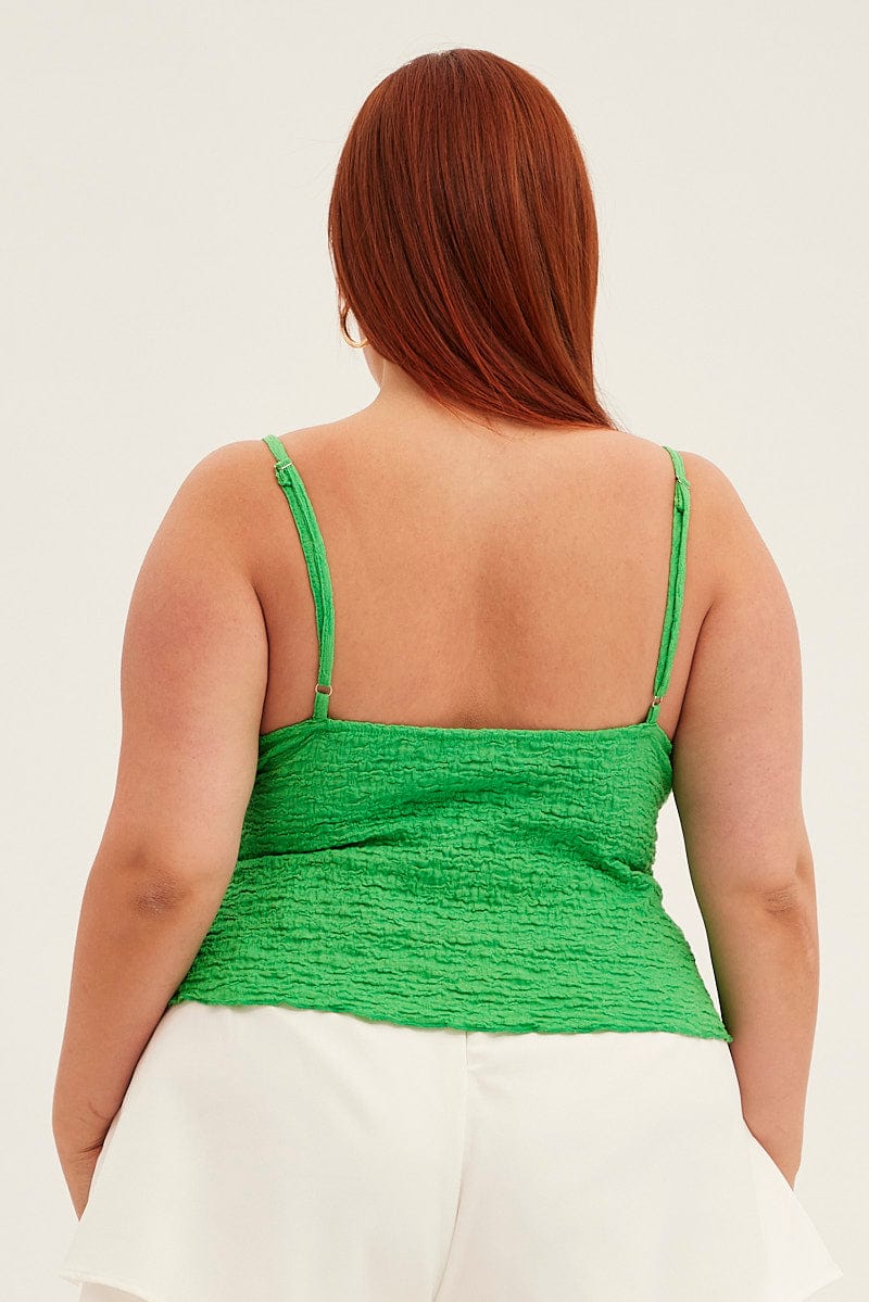 Green Singlet Top V neck for YouandAll Fashion