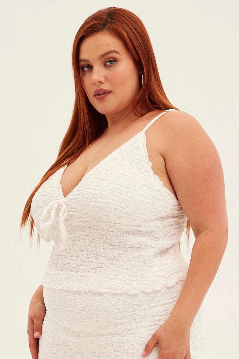 White Singlet Top V neck for YouandAll Fashion