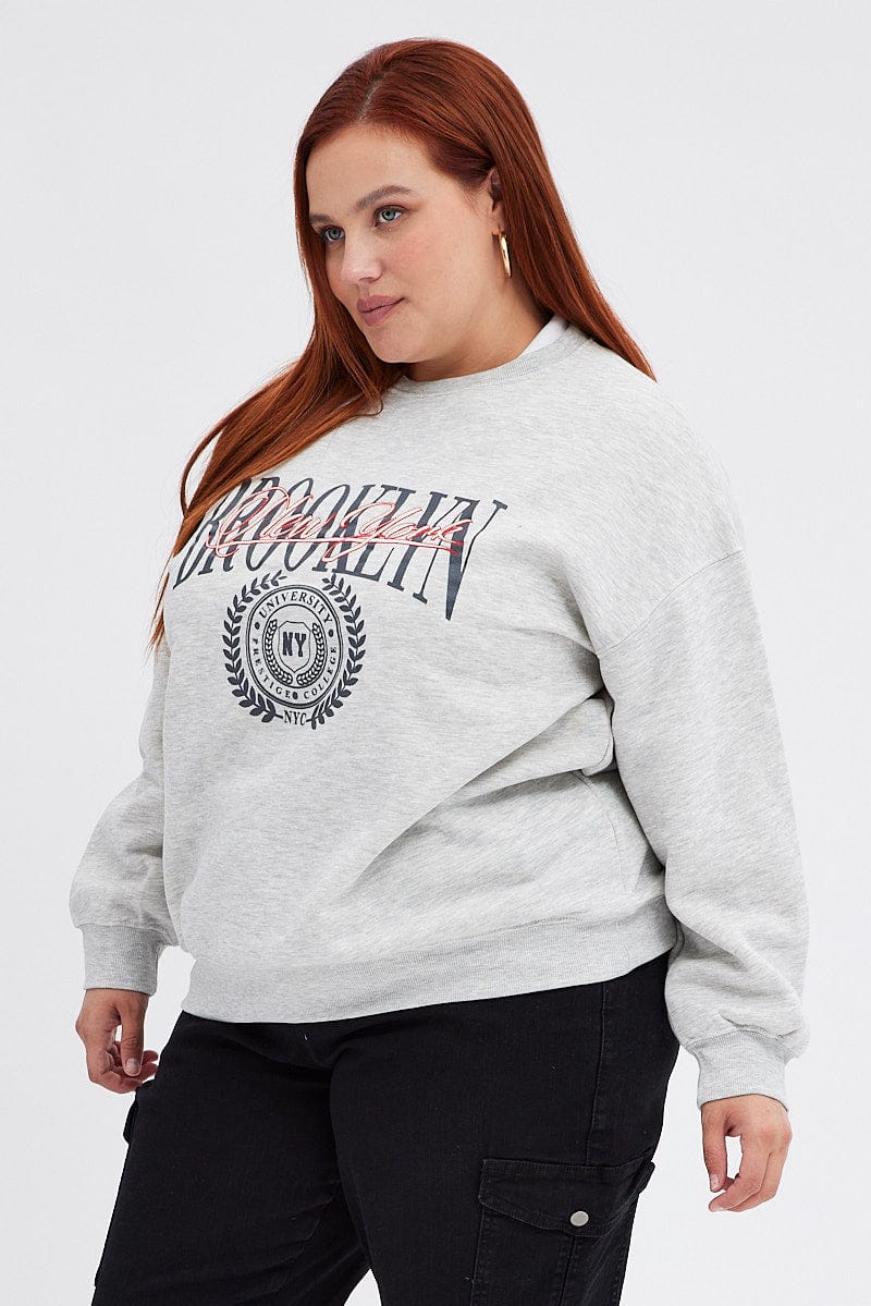 Grey Oversized Sweater Embroidered for YouandAll Fashion