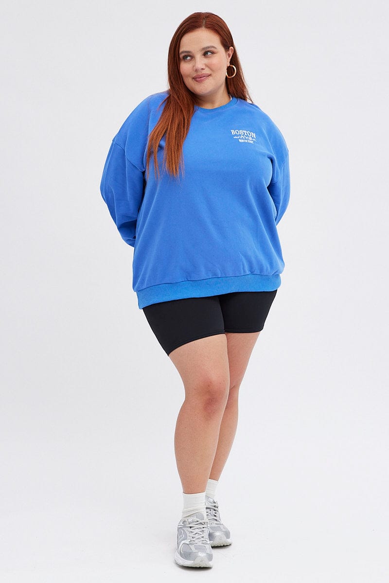 Blue Oversized Sweater Embroidered for YouandAll Fashion